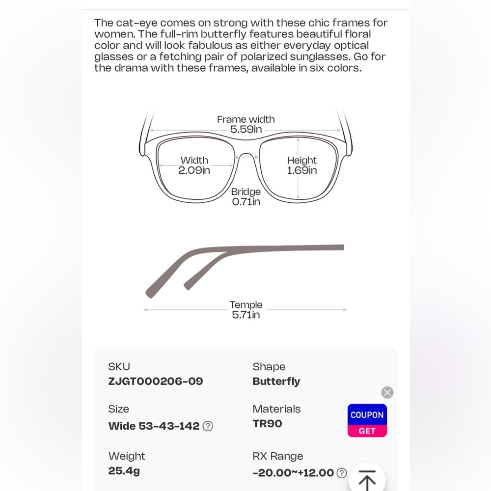 ZEELOOL-5.00 Prescription Ombré Mint Green>Peach Fashion Glasses - Picture 4 of 6